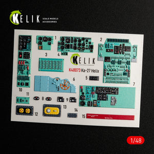 Décalcomanies 3D pour l&amp;#39;intérieur du Ka-27 Helix (KELIK K48073) pour la maquette HobbyBoss au 1/48 – immagine 2