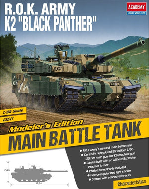 Maquette Academy 13511 ROK ARMY K2 Black Panther en pièces photogravées à l&amp;#39;échelle 1/35