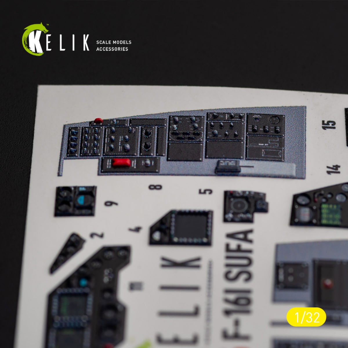 KELIK K32026 F-16I « Sufa » - décalcomanies 3D intérieures pour maquette Academy au 1/32 – immagine 7