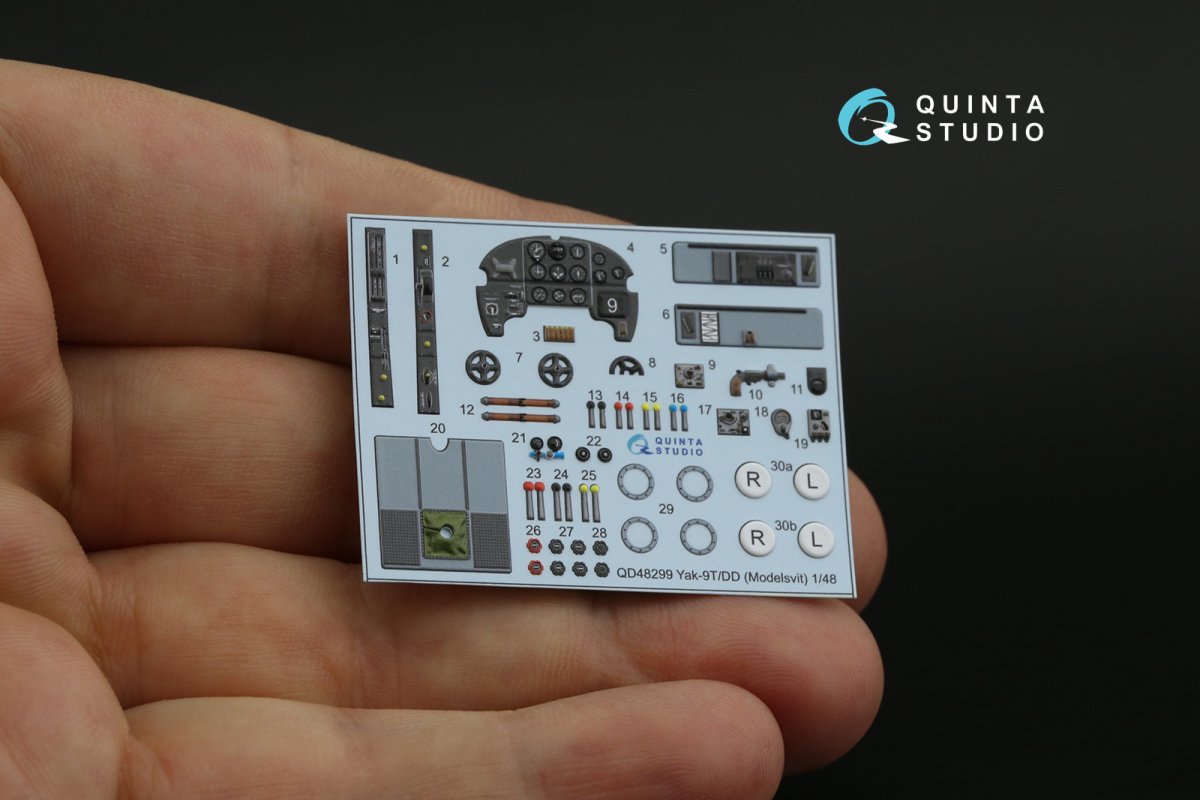 Intérieur imprimé en 3D et coloré sur papier décalcomanie Quinta Studio QD48299 Yak-9T/DD (Modelsvit) 1/48  – Bild 3