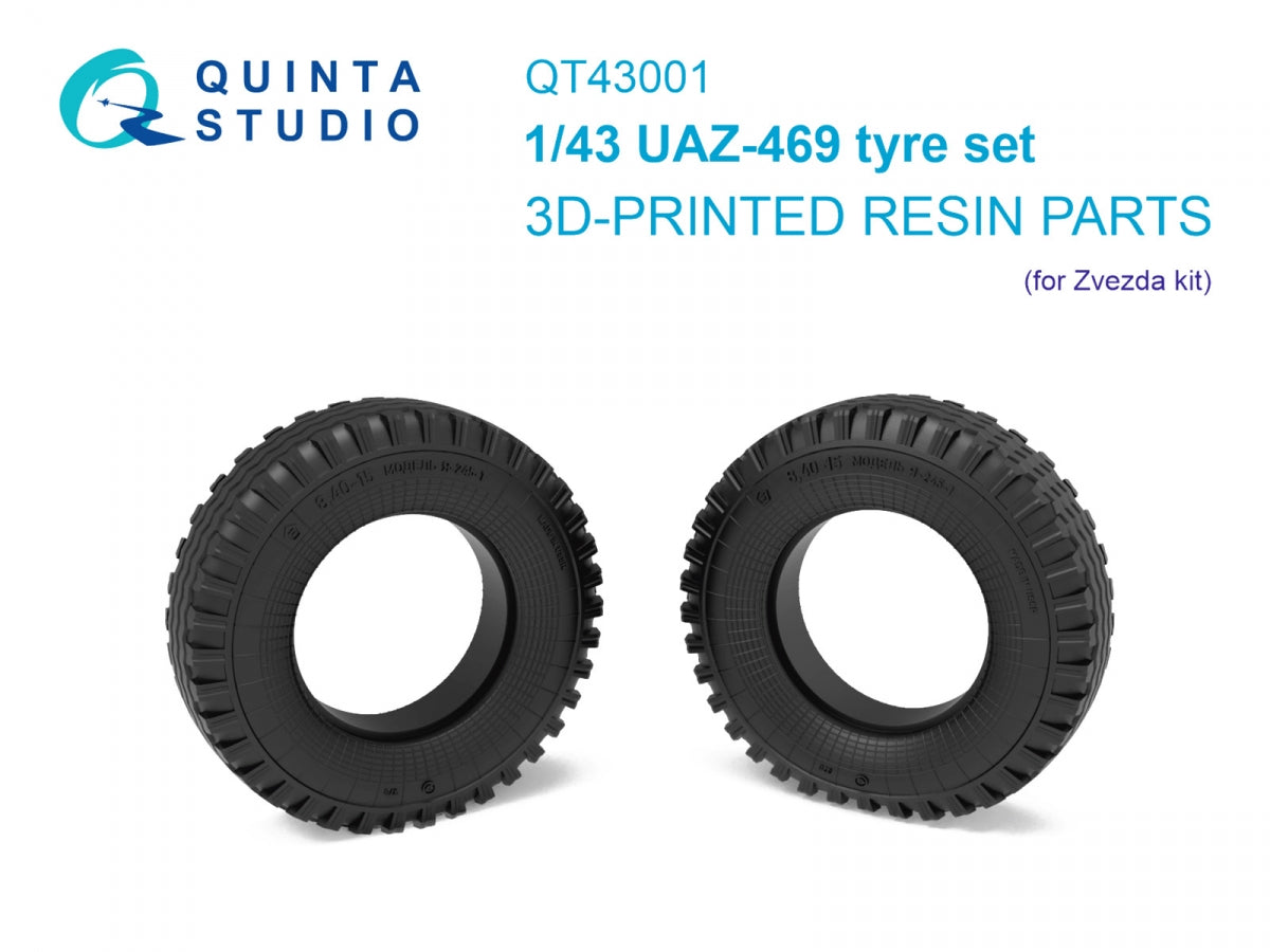 Quinta Studio QT43001 UAZ-469 Jeu de pneus familiaux (Zvezda) 1/43 