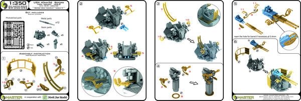 Maquette Master SM-350-092 USN 40 mm/56 Bofors à double affût ver.2 / avec directeur de tir Mk-51 - (résine, photodécoupe et pièces tournées) - (6 pièces) 1/350 – image 7