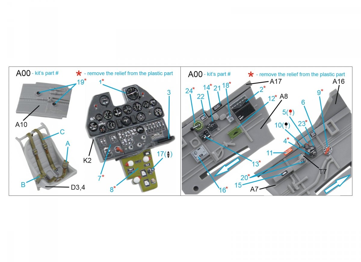 Intérieur imprimé en 3D et coloré sur papier décalcomanie Quinta Studio QD48317 P-40E/K (Hasegawa) 1/48 – immagine 6
