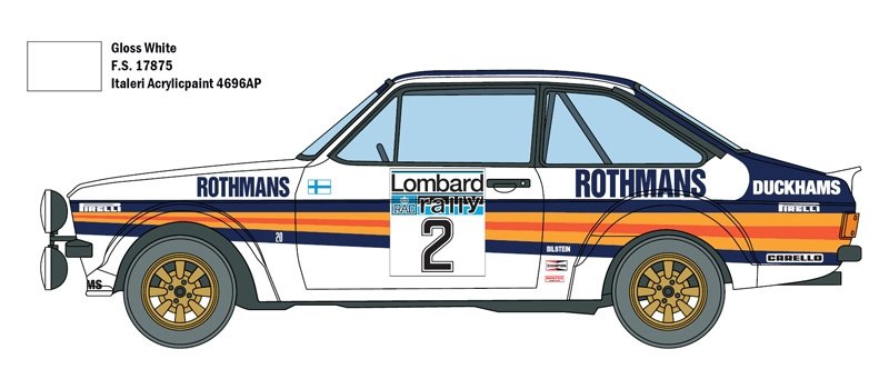 Italeri 3650 Ford Escort RS 1800 Mk.II Lombard RAC Rally 1/24 – zdjęcie 2