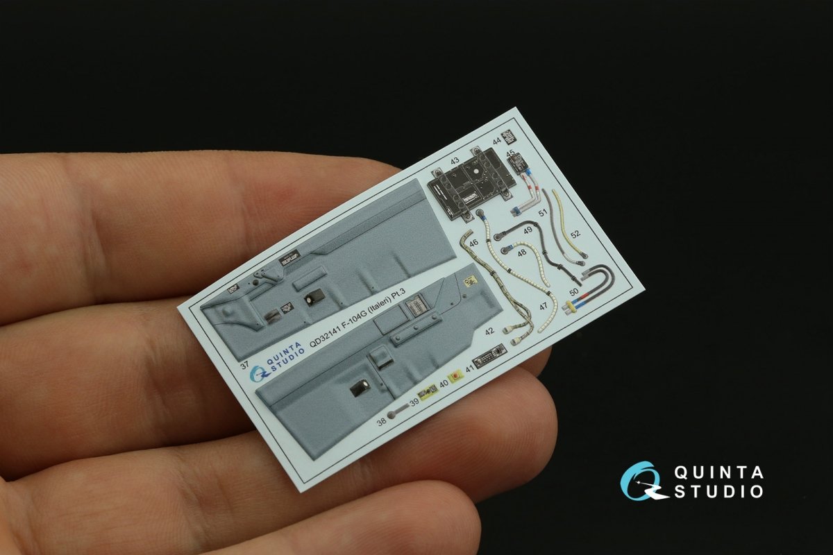 Intérieur imprimé en 3D et coloré sur papier décalcomanie Quinta Studio QD32141 F-104G (Italeri) 1/32 – Bild 6