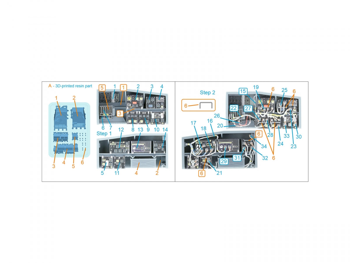 Quinta Studio QD+35144 Baies avioniques avant AH-64A Intérieur imprimé en 3D et coloré sur papier décalcomanie (Trumpeter) (avec pièces en résine imprimées en 3D) 1/35 – image 7