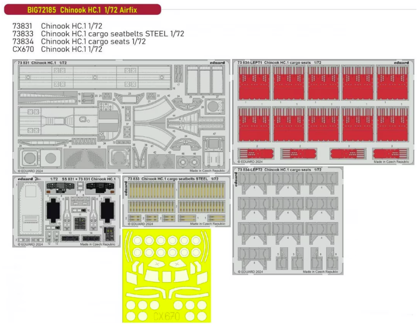 Eduard BIG72185 Chinook HC.1 detail set Airfix 1/72 – zdjęcie 2