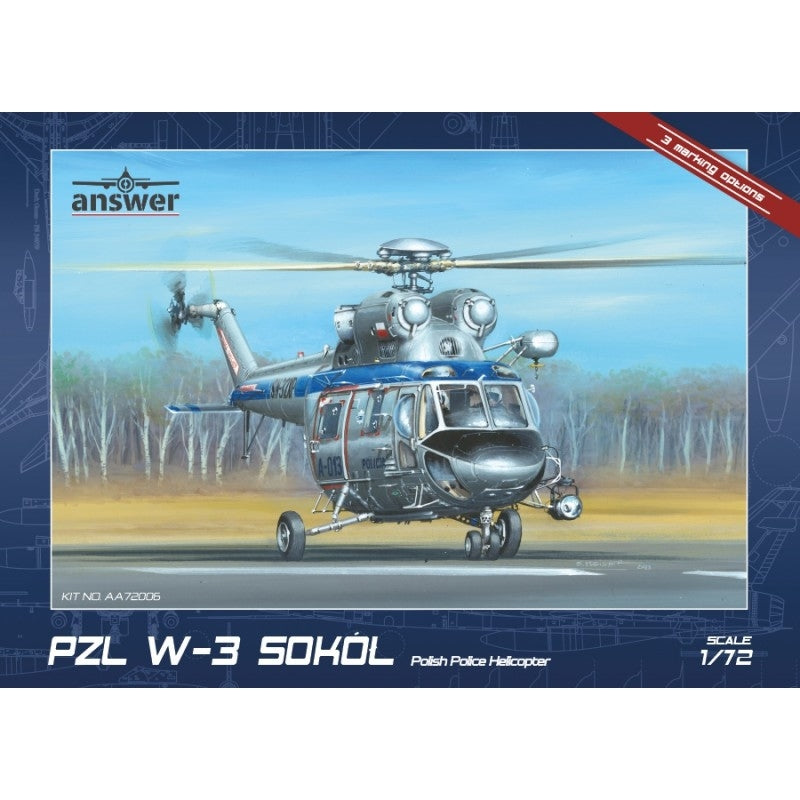 Réponse AA72006 PZL W-3 Sokół Police polonaise 1/72