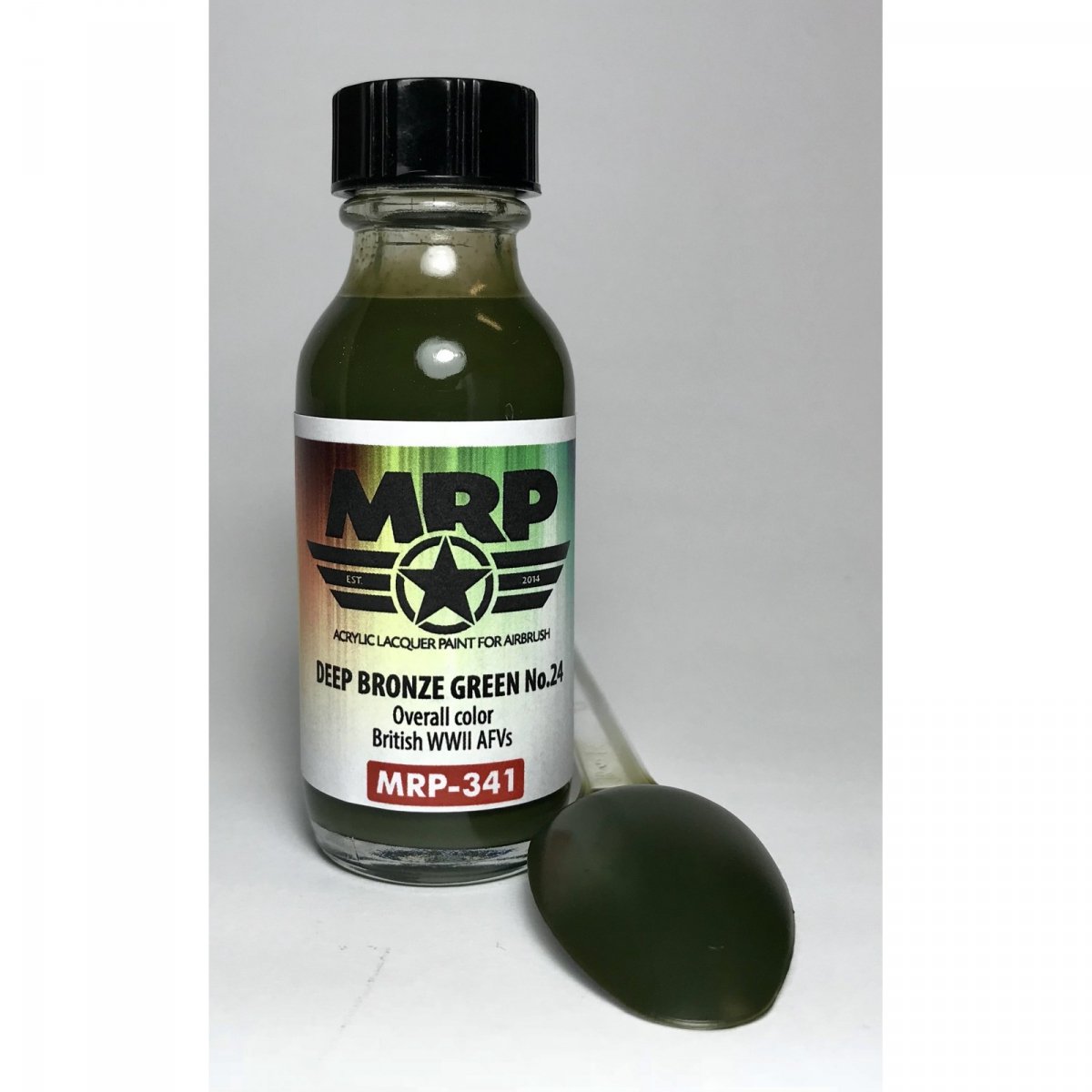 Peinture MR. Paint MRP-341 Vert Bronze Profond N° 24 Véhicule Blindé Britannique Seconde Guerre Mondiale 30 ml