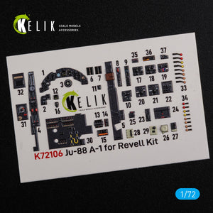 Décalcomanies 3D intérieures KELIK K72106 Ju-88 A-1 pour maquette Revell au 1/72 – image 3