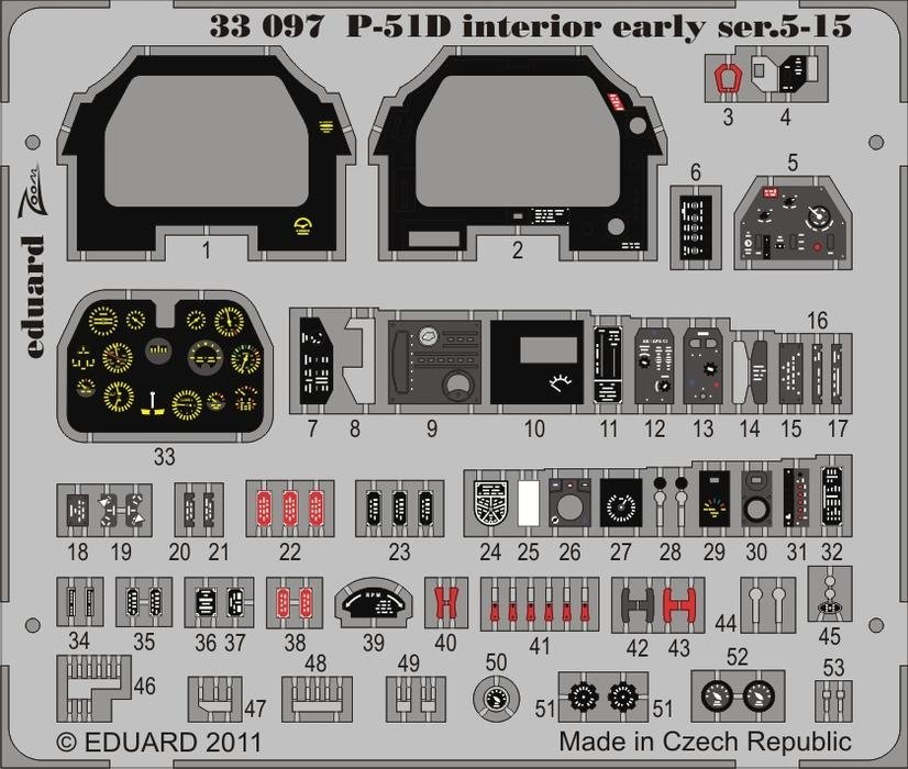 Eduard 33097 P-51D Intérieur début ser.5-15 SA 1/32 Tamiya