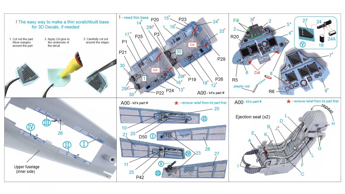 Intérieur imprimé en 3D et coloré sur papier décalcomanie Quinta Studio QD32095 Su-30SM (conversion pour Trumpeter Su-30MKK) 1/32  – immagine 2