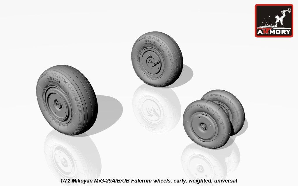 Armory Models AW72037 Roues lestées Fulcrum pour Mikoyan MiG-29A/B/UB, échelle 1/72 (début de la série)  – immagine 2