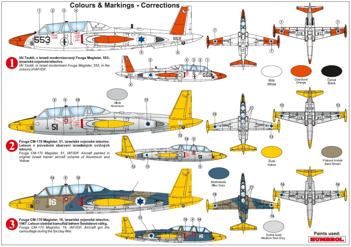Kovozavody Prostejov KPM0243 Fouga CM-170 Magister &amp;quot;Sur Israël&amp;quot; 1/72 – image 2