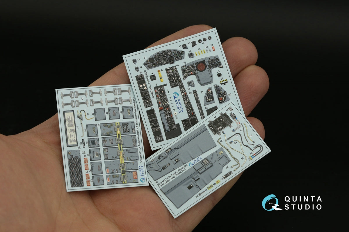 Intérieur coloré imprimé en 3D sur papier décalcomanie Quinta Studio QD32180 F-104S (Italeri) 1/32 – imagen 2
