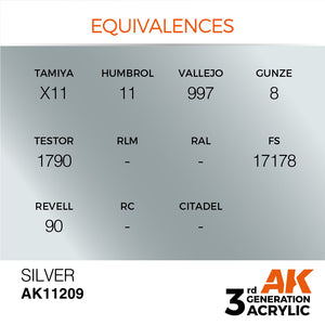 AK Interactive AK11209 ARGENT – MÉTALLISÉ 17 ml – image 3