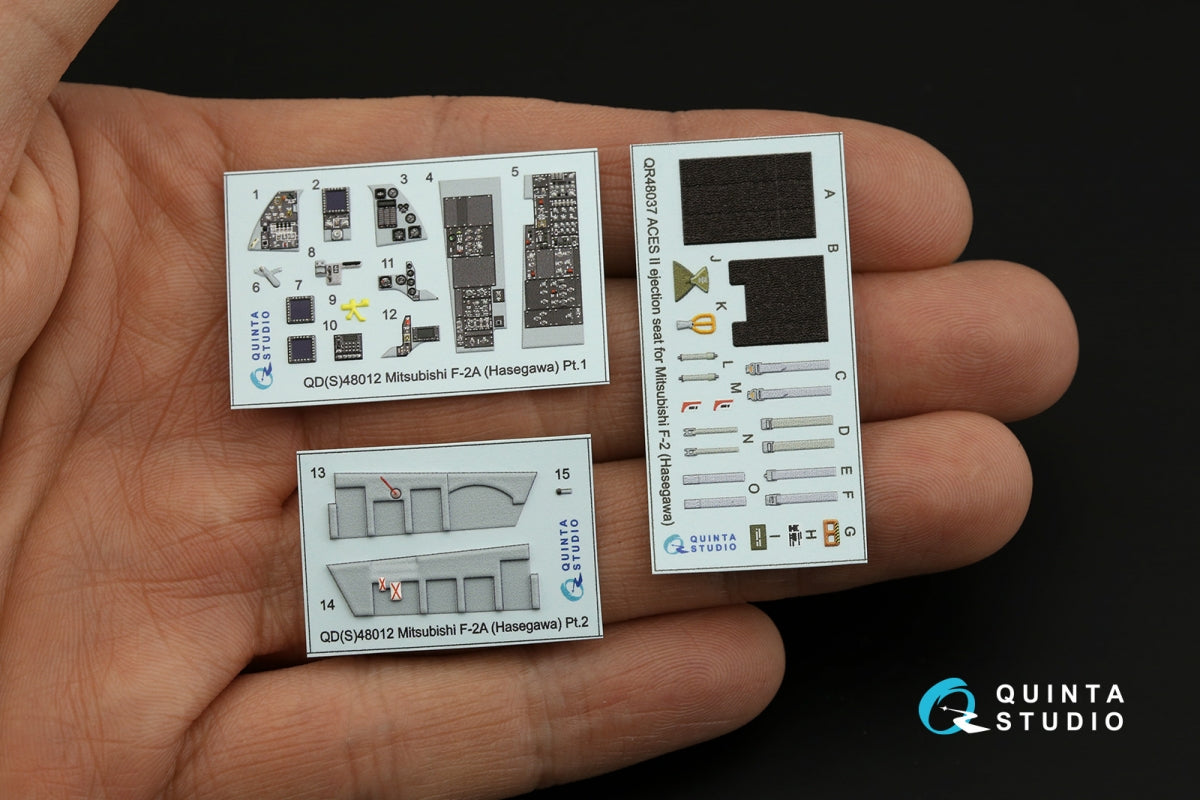 Intérieur coloré imprimé en 3D sur papier décalcomanie Quinta Studio QD48012 Mitsubishi F-2A (Hasegawa) 1/48 – immagine 4