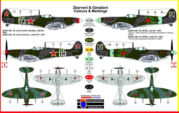 Kovozavody Prostejov KPM0068 Supermarine Spitfire Mk.Vb Étoiles rouges 1/72 – Bild 2
