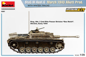 Mini Art 35367 StuG III Ausf. G Mars 1943 Alkett Prod. AVEC CHENILLES D&amp;#39;HIVER. KIT INTÉRIEUR 1/35 – image 7