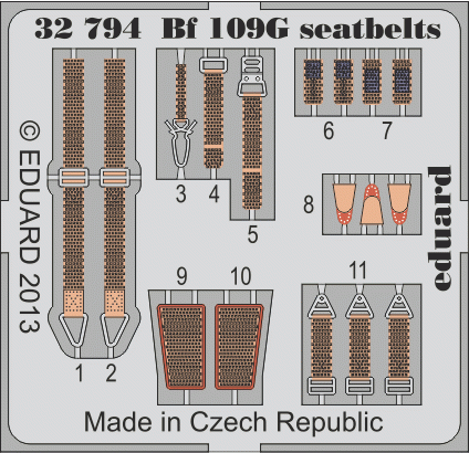 Ceintures de sécurité Eduard 32794 pour Bf 109G au 1/32 Revell