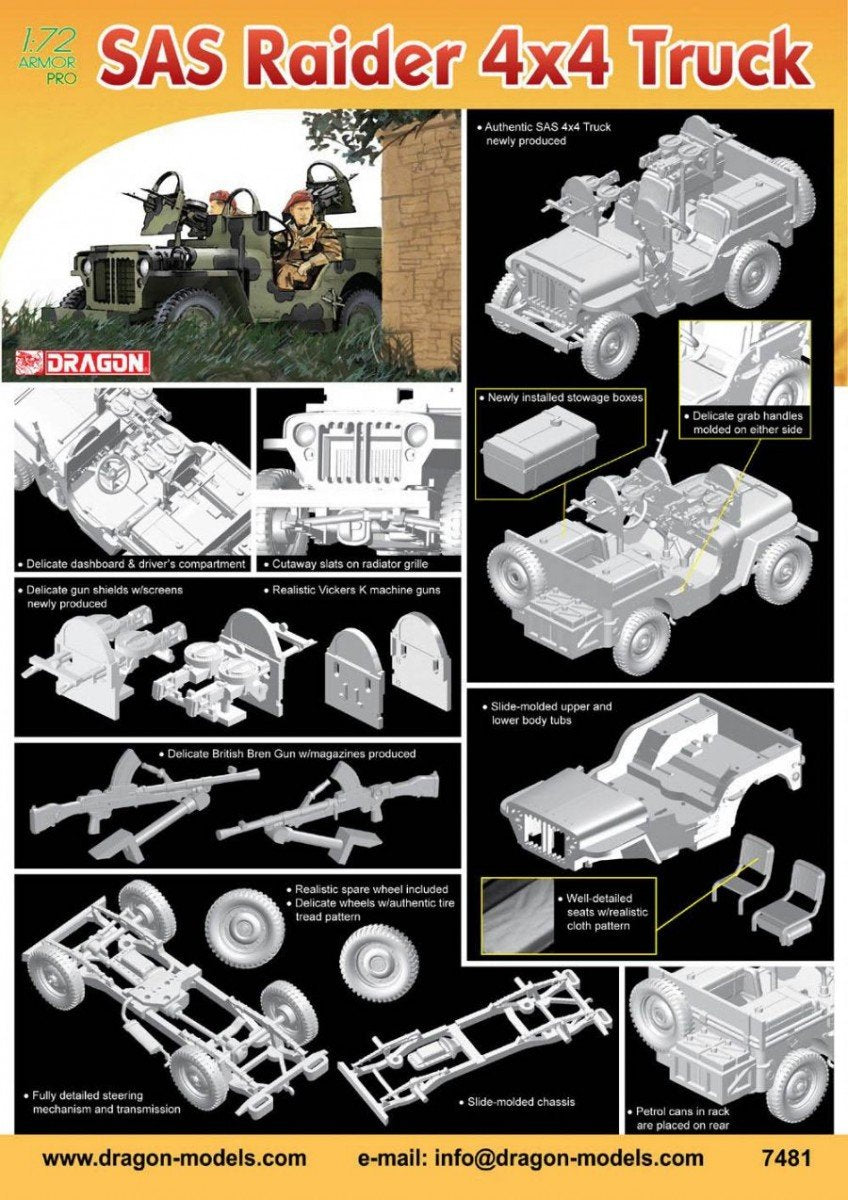 Camion Dragon 7481 SAS Raider 4x4 (1/72) – image 2