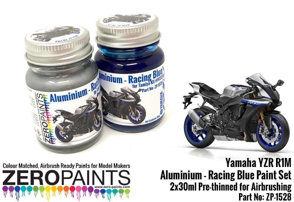 Zero Paints ZP-1528 Yamaha YZR R1M - Kit de peinture aluminium et bleu course 2 x 30 ml 