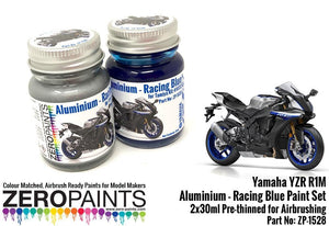 Zero Paints ZP-1528 Yamaha YZR R1M - Aluminium and Racing Blue Paint Set 2x30ml