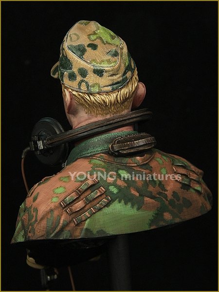 Young Miniatures YM1851 Officier de char SS allemand WAFFEN, Seconde Guerre mondiale, échelle 1/10  – immagine 4