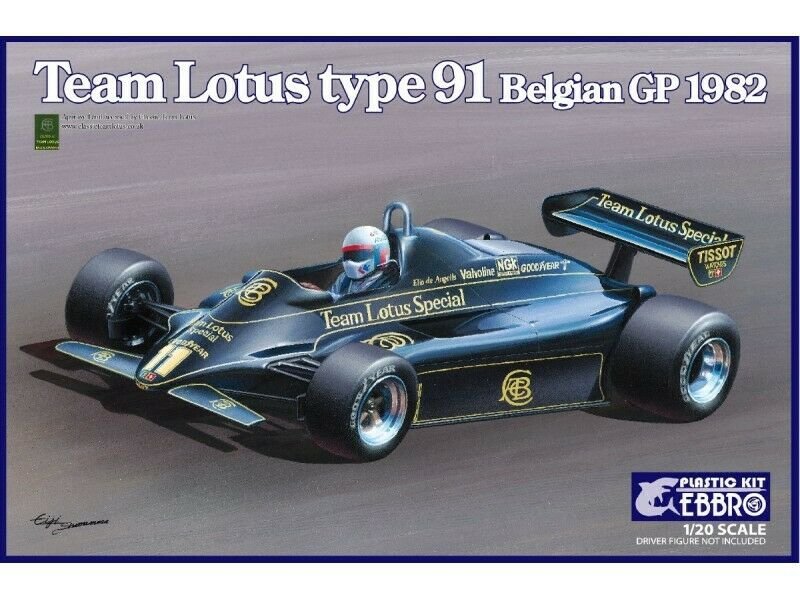 EBBRO 20019 Team Lotus type 91 Grand Prix de Belgique 1982 1/20
