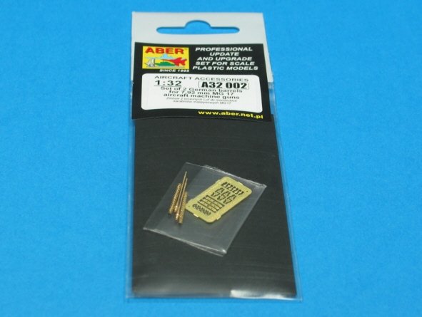 Aber A32002 Ensemble de 2 canons pour mitrailleuses d&amp;#39;avion allemandes MG 17 de 7,92 mm (1/32)  – immagine 5