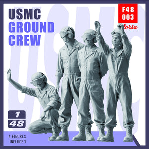 Gloria F48003 USMC Ground Crew 4 figurines imprimées en 3D 1/48