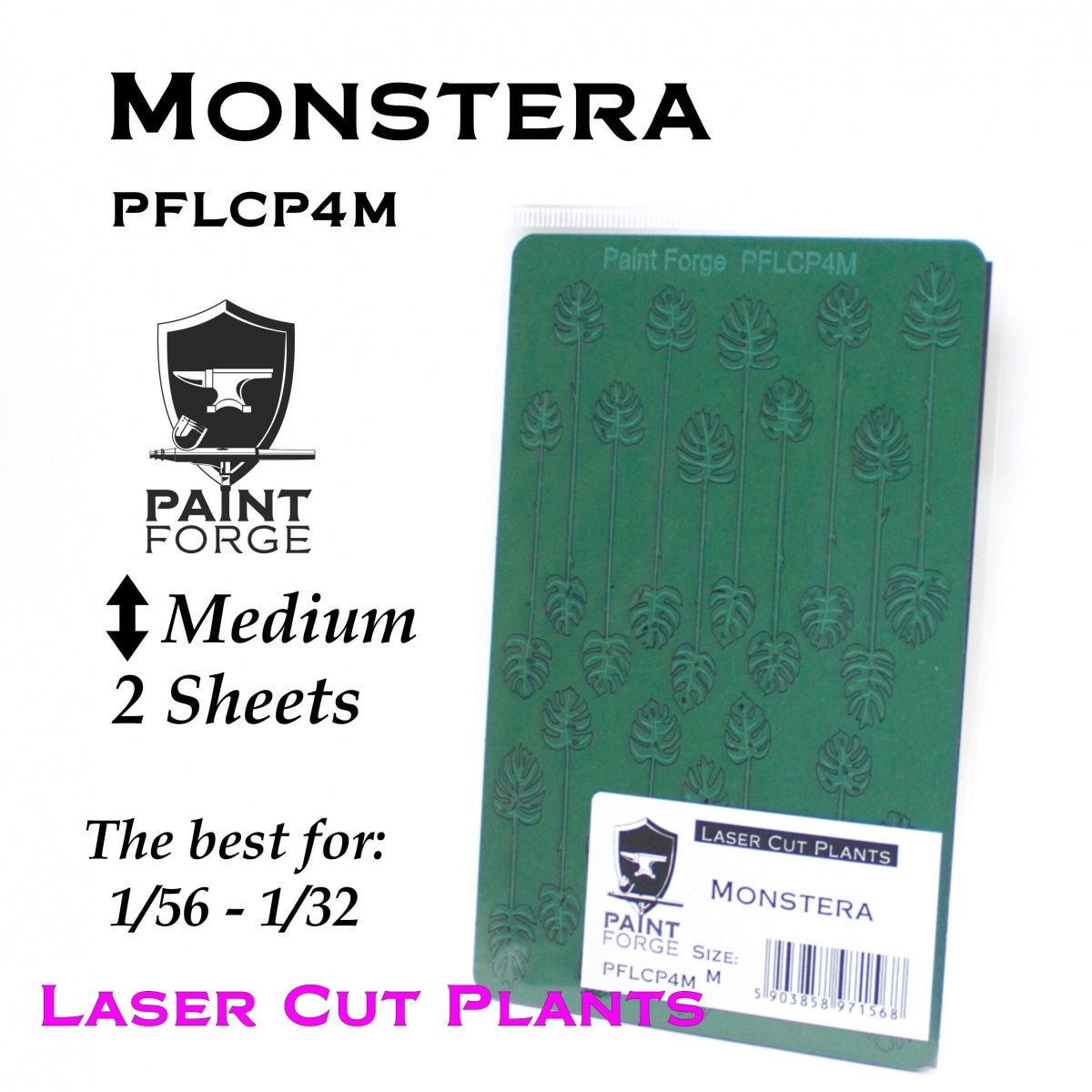Paint Forge PFLCP4M Plantes découpées au laser MONSTERA 4M