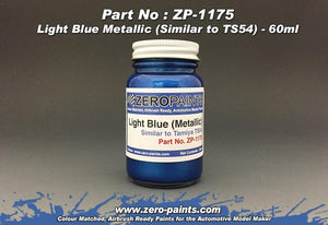 Peinture métallisée bleu clair Zero Paints ZP-1175 (similaire à TS54) 60 ml