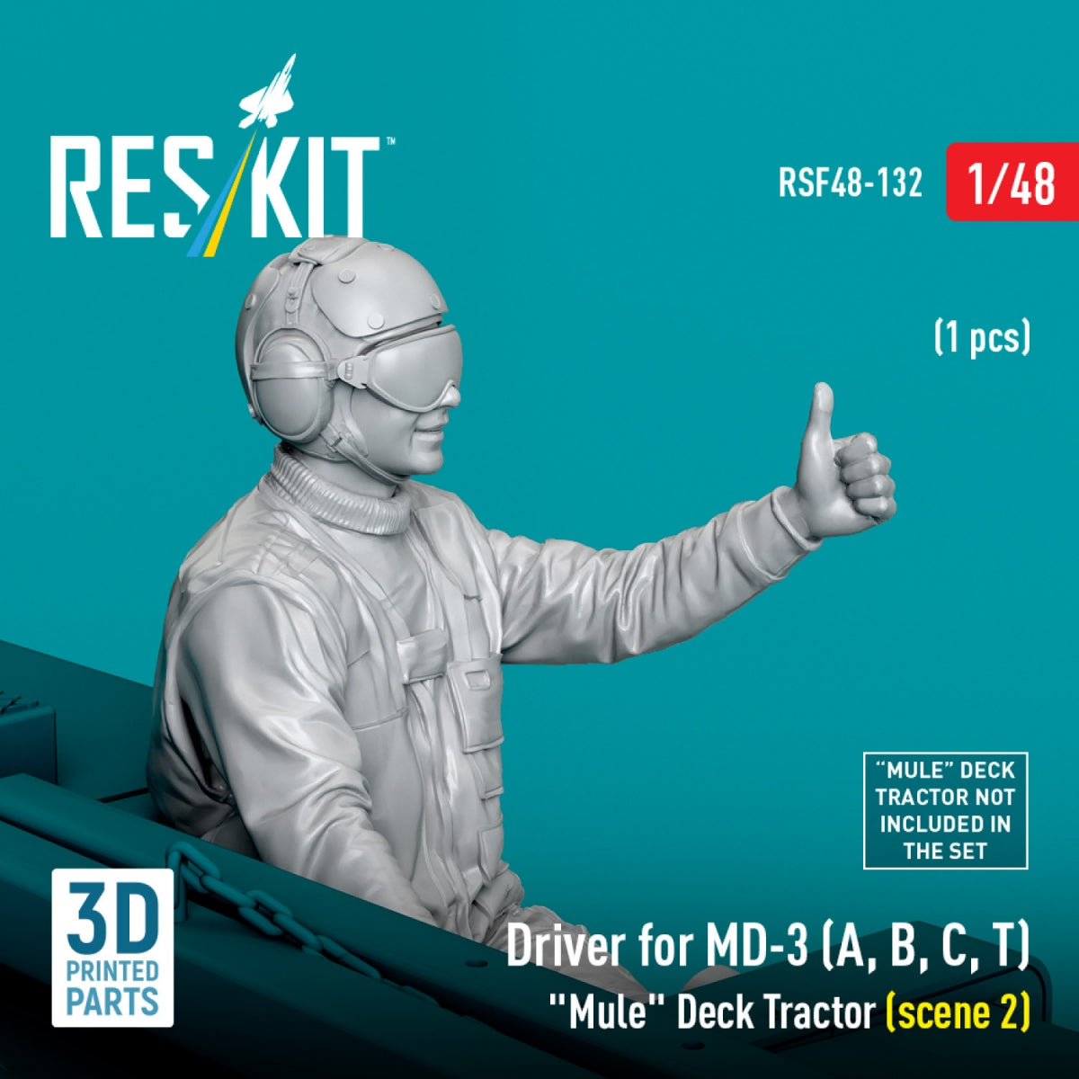 RESKIT RSF48-0132 Driver for MD-3 (A, B, C, T) "Mule" Deck Tractor (scene 2) (1 pcs) (3D Printed) 1/48