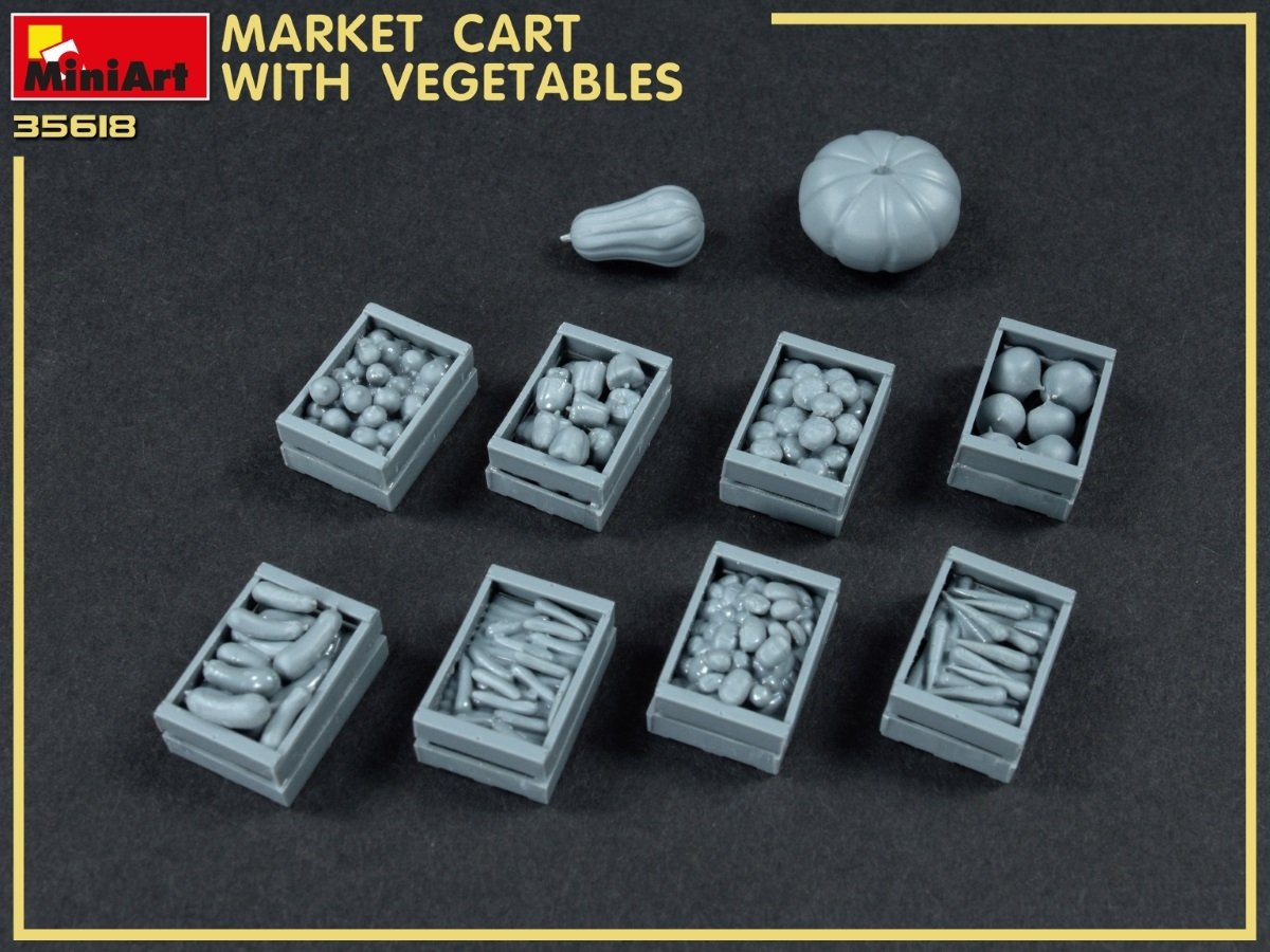 MiniArt 35623 CHARIOT DE MARCHÉ AVEC LÉGUMES 35623 1/35 – immagine 6