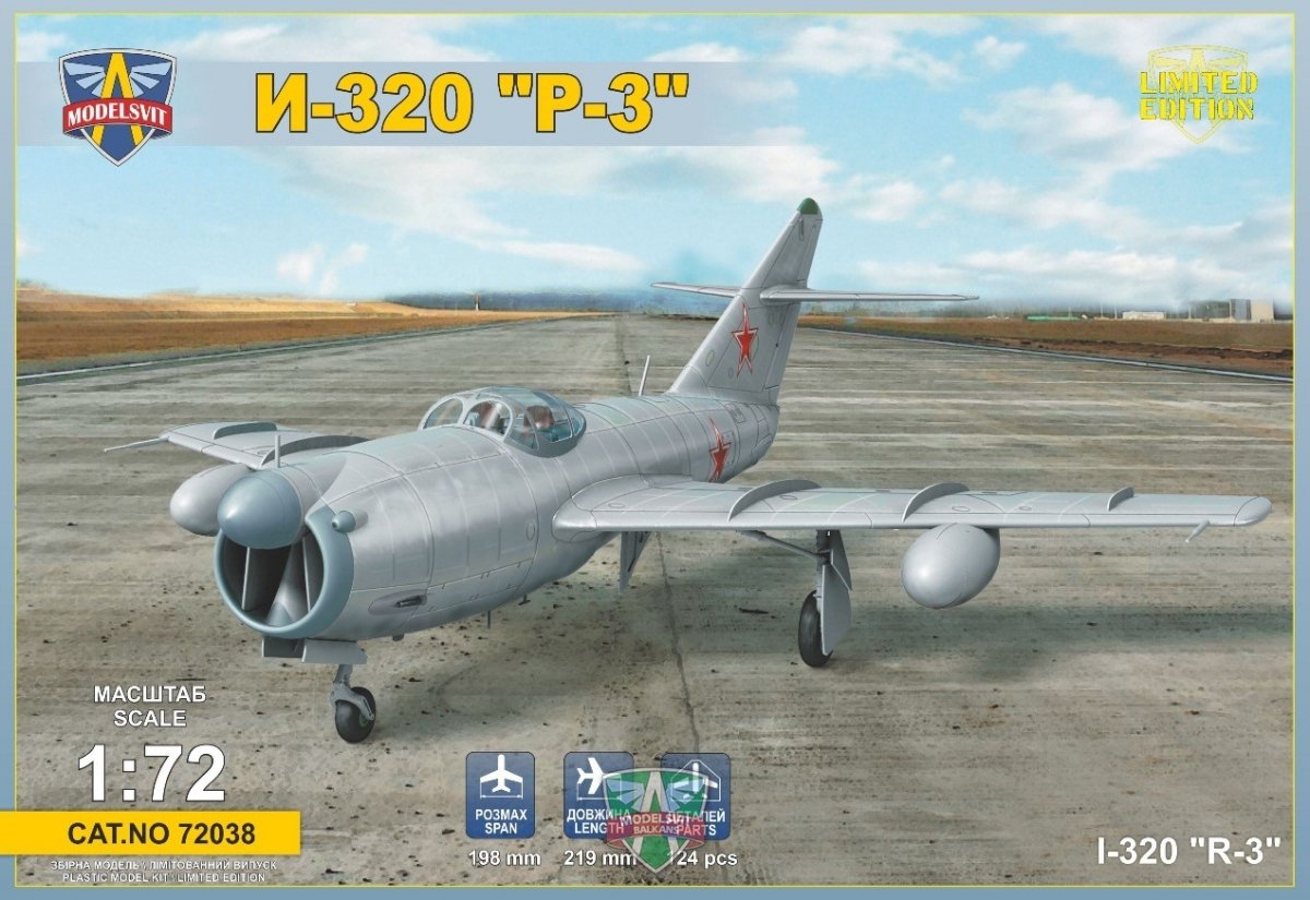 Modelsvit 72038 I-320 R-3 Prototype d&amp;#39;intercepteur tous temps 1/72