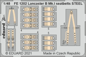 Ceintures de sécurité Eduard FE1202 Lancaster B Mk.I en acier HK Models 1/48