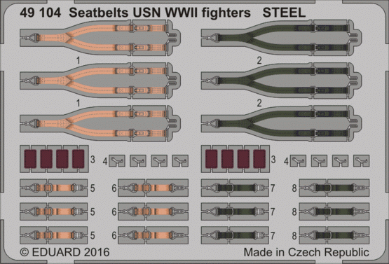 Ceintures de sécurité Eduard BIG49342, Seconde Guerre mondiale, Forces aériennes alliées, acier, échelle 1/48 – image 3