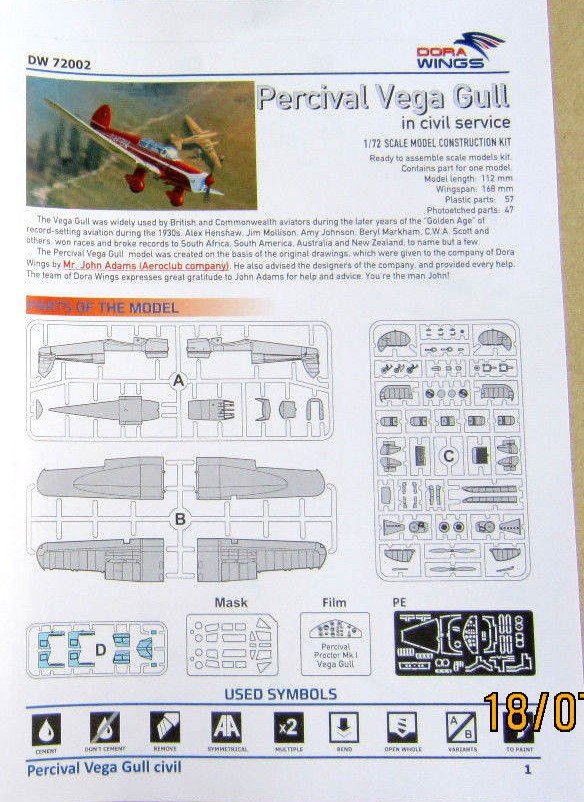 Dora Wings 72002 Percival Vega Gull 1/72 – imagen 2