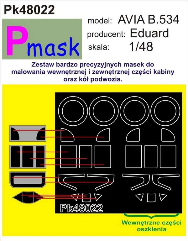 Masque P PK48022 AVIA B.534 (EDUARD) (1/48)