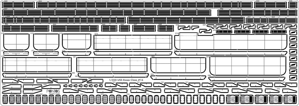 Pontos 35005F1 USS CV-14 Toconderoga 1944 Ensemble détaillé (1/350)  – image 21