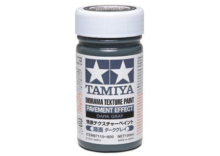 Peinture texturée pour diorama Tamiya 87115 (effet pavé, gris foncé)