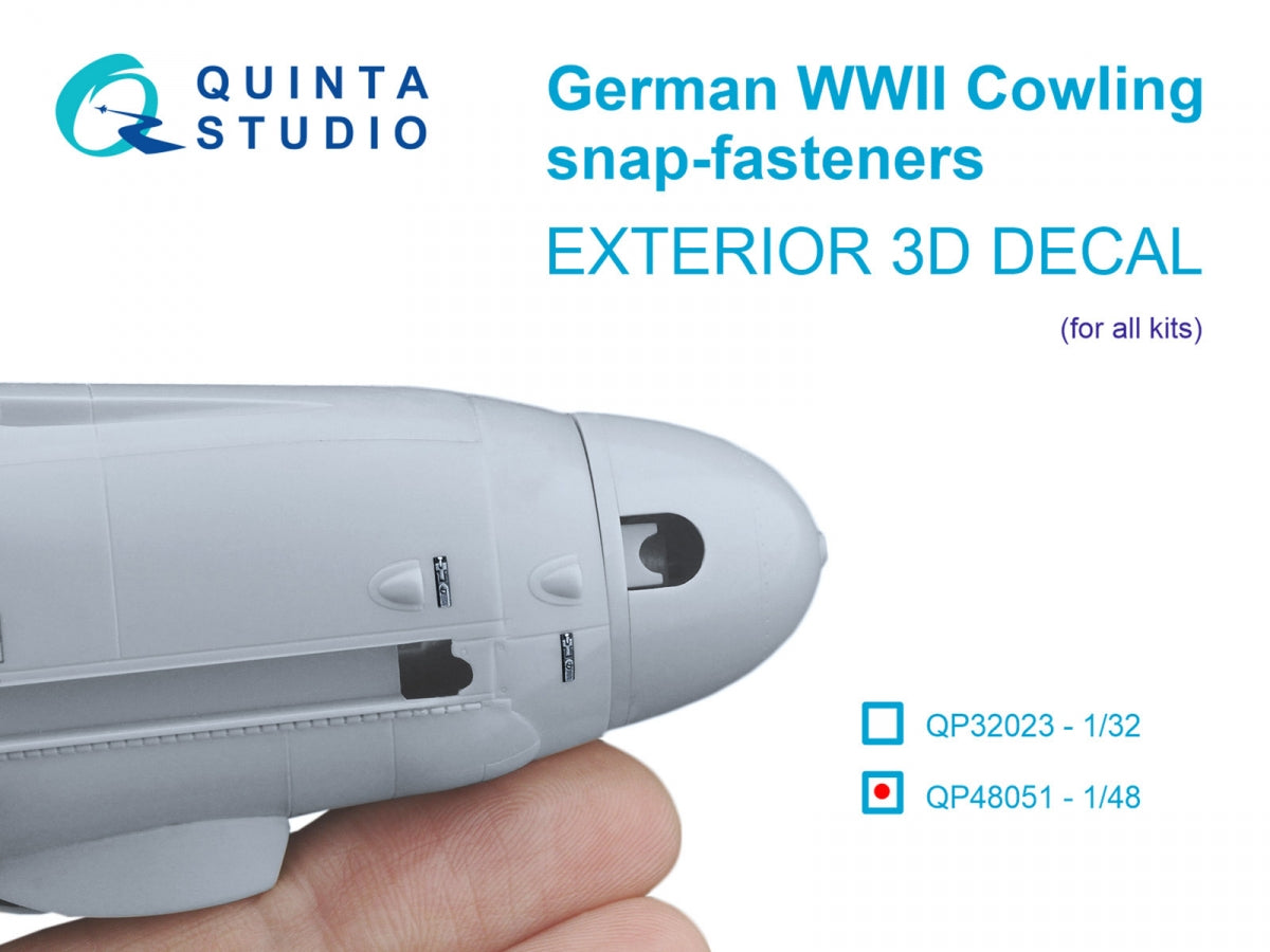 Quinta Studio QP48051 Fixations de capot moteur allemandes de la Seconde Guerre mondiale (Tous les kits) 1/48