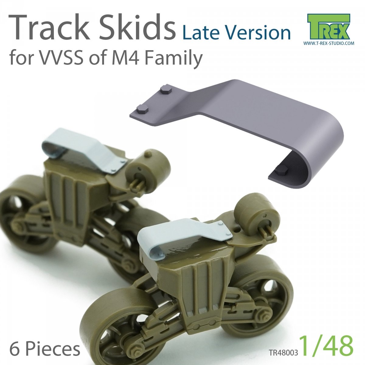 Kit de patins de chenille T-Rex Studio TR48003 (version récente) pour la famille M4 au 1/48