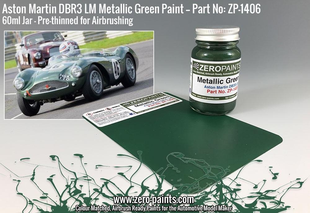 Peinture métallisée vert Aston Martin DBR3S LM Zero Paints ZP-1406, 60 ml