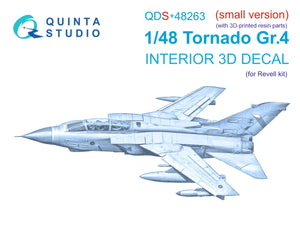 Quinta Studio QDS+48263 Tornado GR.4 Intérieur coloré imprimé en 3D sur papier décalcomanie (Revell) (petite version) (avec pièces en résine imprimées en 3D) 1/48