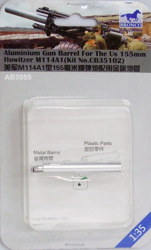 Canon en aluminium Bronco AB3555 M114A1 US 155mm Howitzer, échelle 1/35