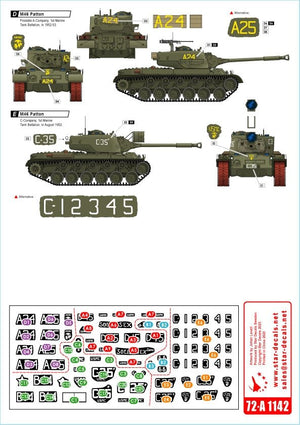 Star Decals 72-A1142 Guerre de Corée 1950-53 n° 3. Chars de l&amp;#39;USMC. Patton. Échelle 1/72 – image 2