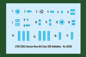 Hobby Boss 83528 Sous-marin nucléaire d&amp;#39;attaque de classe Alfa de la marine russe (1/350) – immagine 2