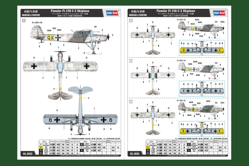 Hobby Boss 80183 Fieseler Fi-156 C-3 avion à skis 1/35 – image 4